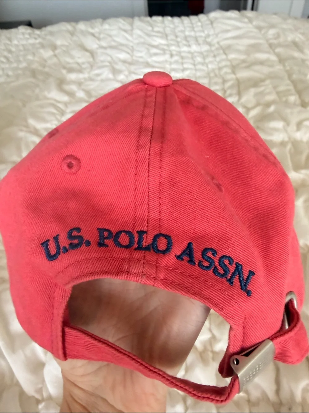 Polo by Ralph Lauren Red Baseball Cap with Navy Rider Logo